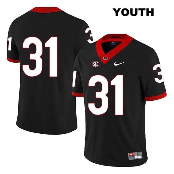 Georgia Bulldogs Youth Reid Tulowitzky #31 NCAA No Name Legend Authentic Black Nike Stitched College Football Jersey HSO8356GD
